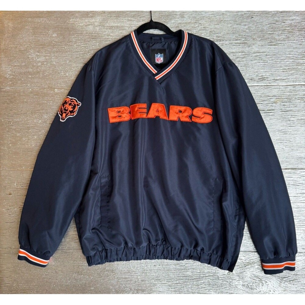 Chicago Bears G-III NFL Pullover Windbreaker Jacket XL Embroidered Navy Orange